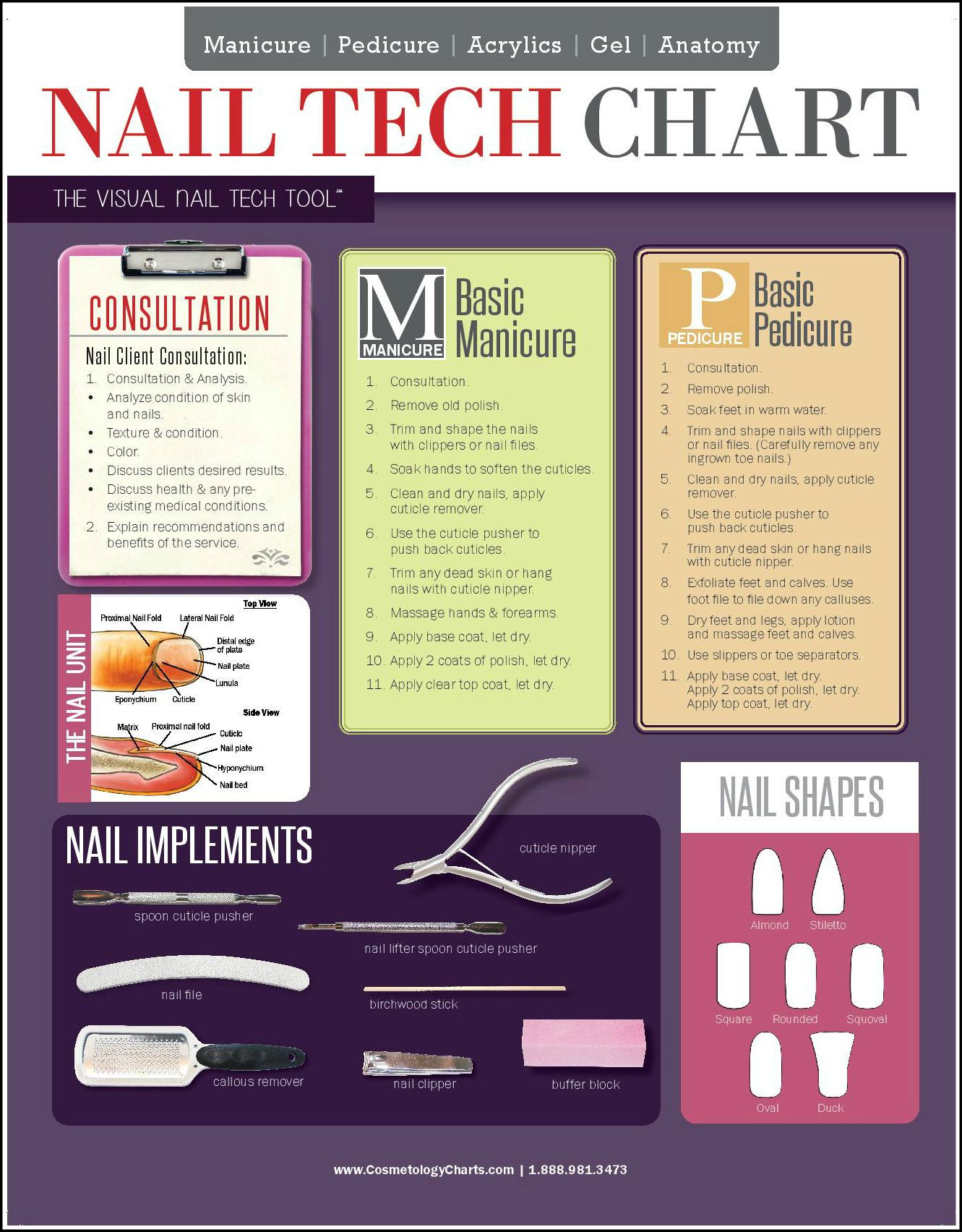 Nail technician cheat sheet image on how to become a nail technician page