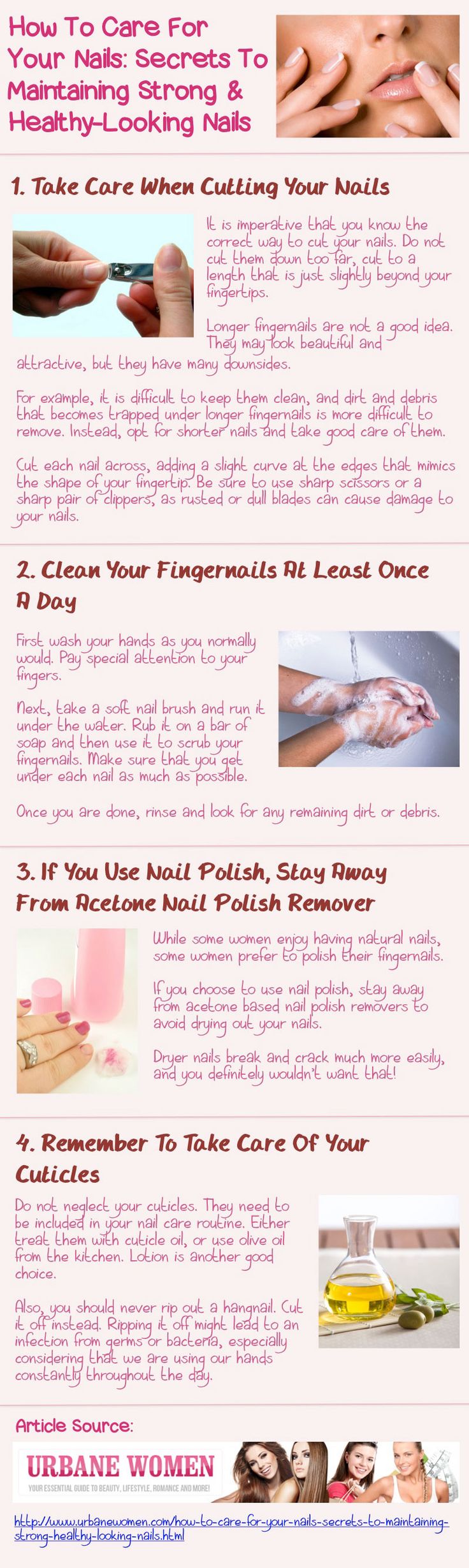 Healthy nails infographic pink