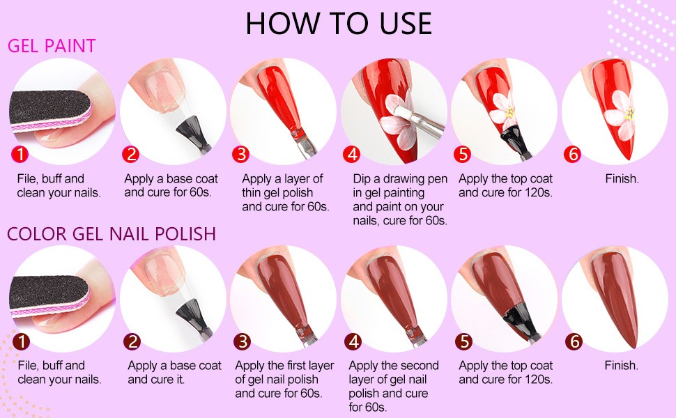 Gel nail colours how to infographic 1