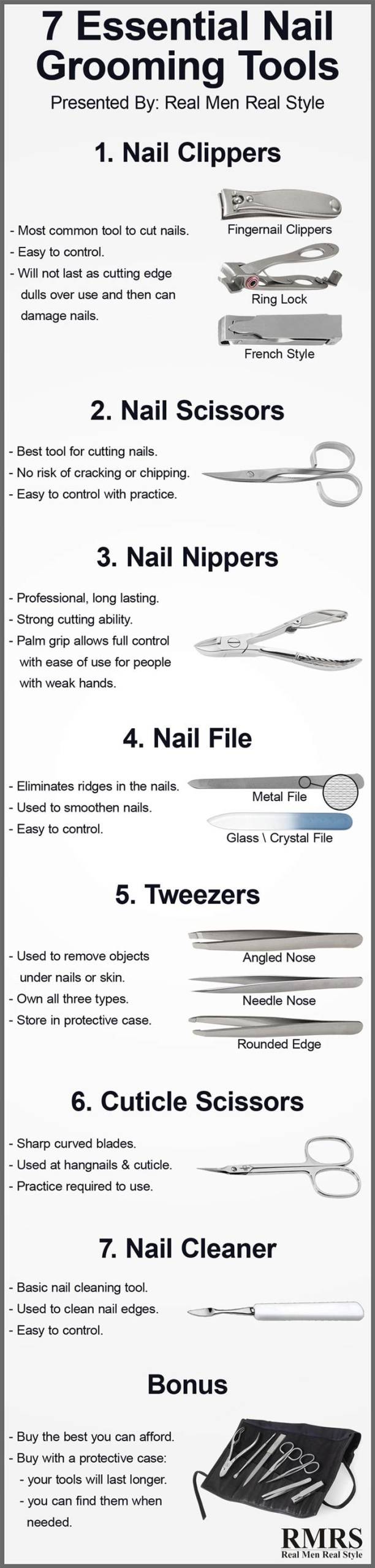 How to clean your nail technician tools list of tools infographic