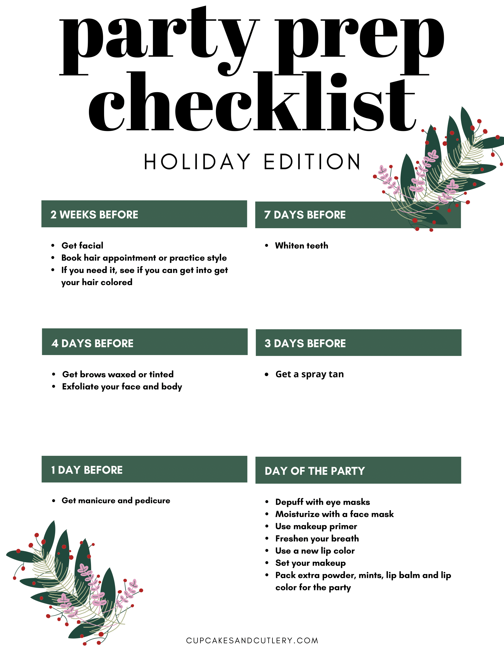 holiday party beauty checklist