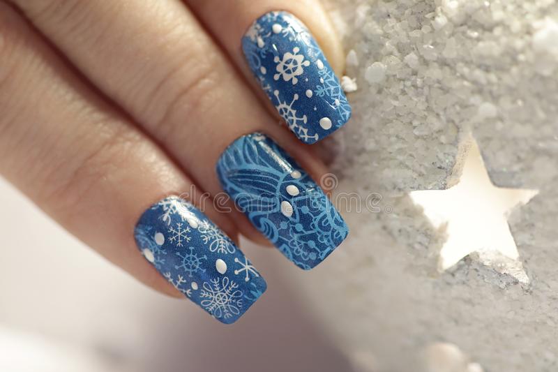 Blue festive nail art for christmas image 2 nail beads