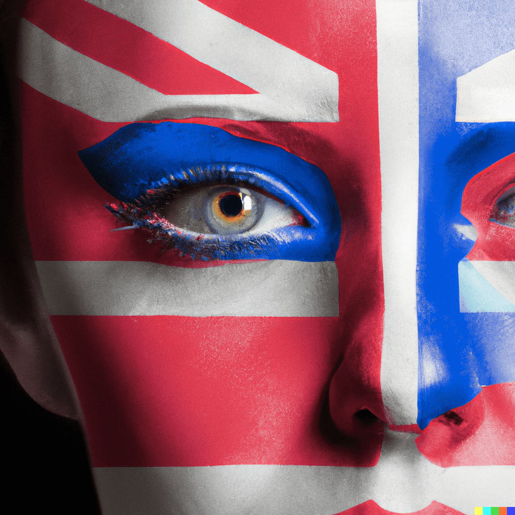Brexit beauty tips image 1 woman with union jack on face