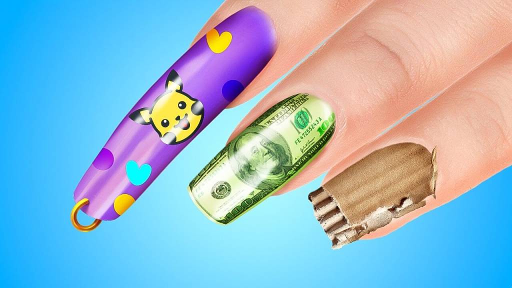 Short vs long vs giga long nails - ultimate makeover and beauty hacks by la la life gold
