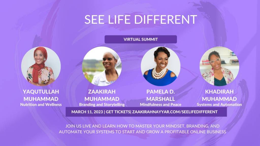 See life different virtual summit: branding, mindfulness, nutrition, and automated marketing