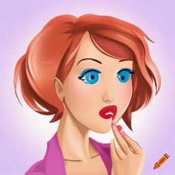 Mature makeup 2023 blog page image 2 cartoon of applying lipstick