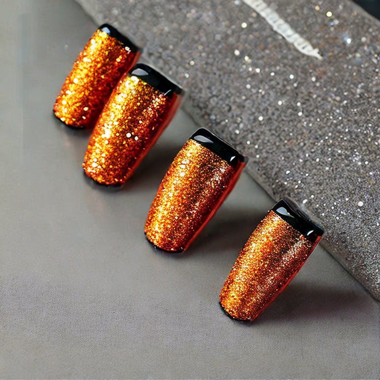 autumn nail design 2023 glitter