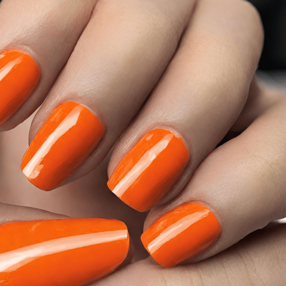 LFW orange nails art