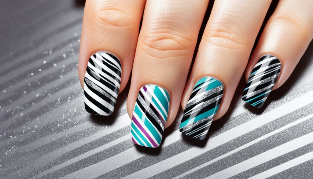Nail art stripes