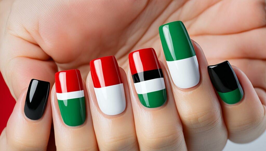 Palestine flag nails