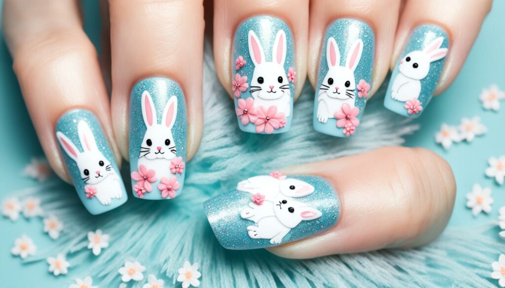 hyper-realistic bunny nails