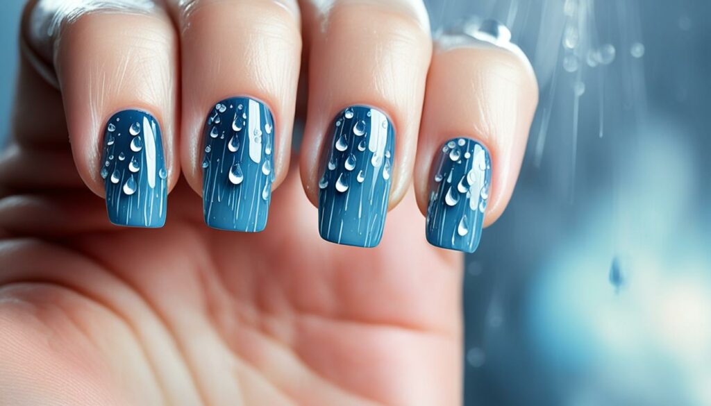 nails resembling rain